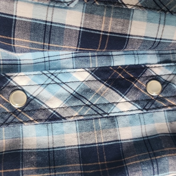 Wrangler Wrancher Western Mens Pearl Snap Button long sleeve Size 2XL - Picture 4 of 4